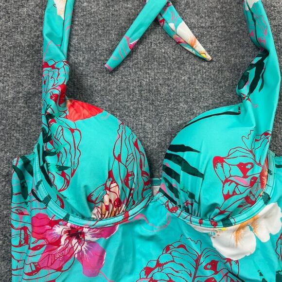 Hapari Tankini Womens 4-6 Small Cypress Rio Push Up Halter Tie Neck SPF 50 Swim - Picture 4 of 11